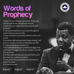 Words of Prophecy By E.A Adeboye July 2021