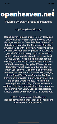 OH PRIME TV Android TV Edition - Watch RCCG Programs Free ON APP