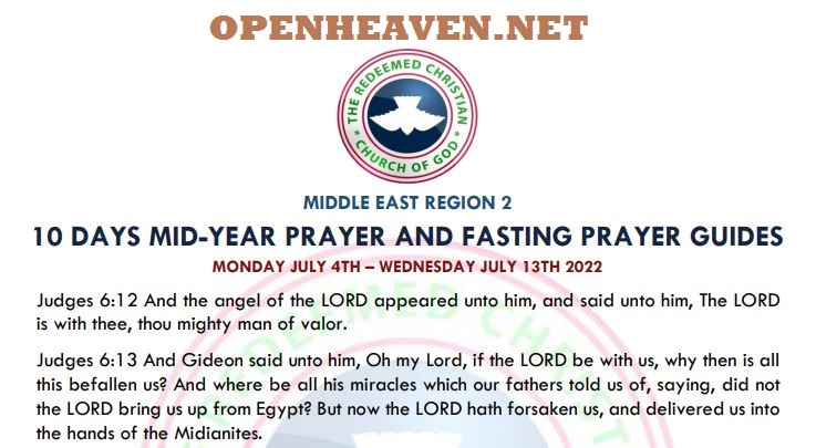 RCCG 2022 MID-YEAR PRAYER AND FASTING PRAYER GUIDES