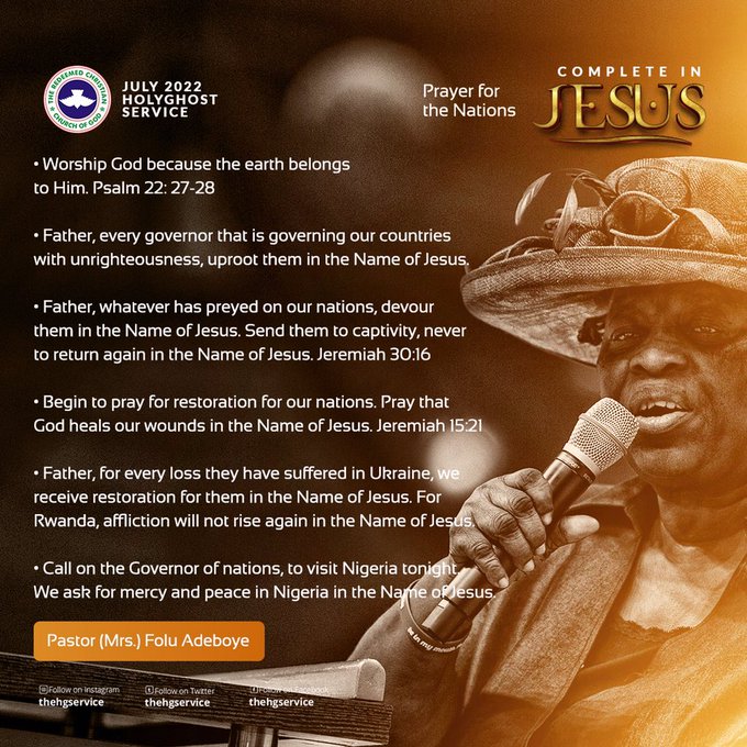 THE RCCG MIDYEAR FASTING FOR YEAR 2022