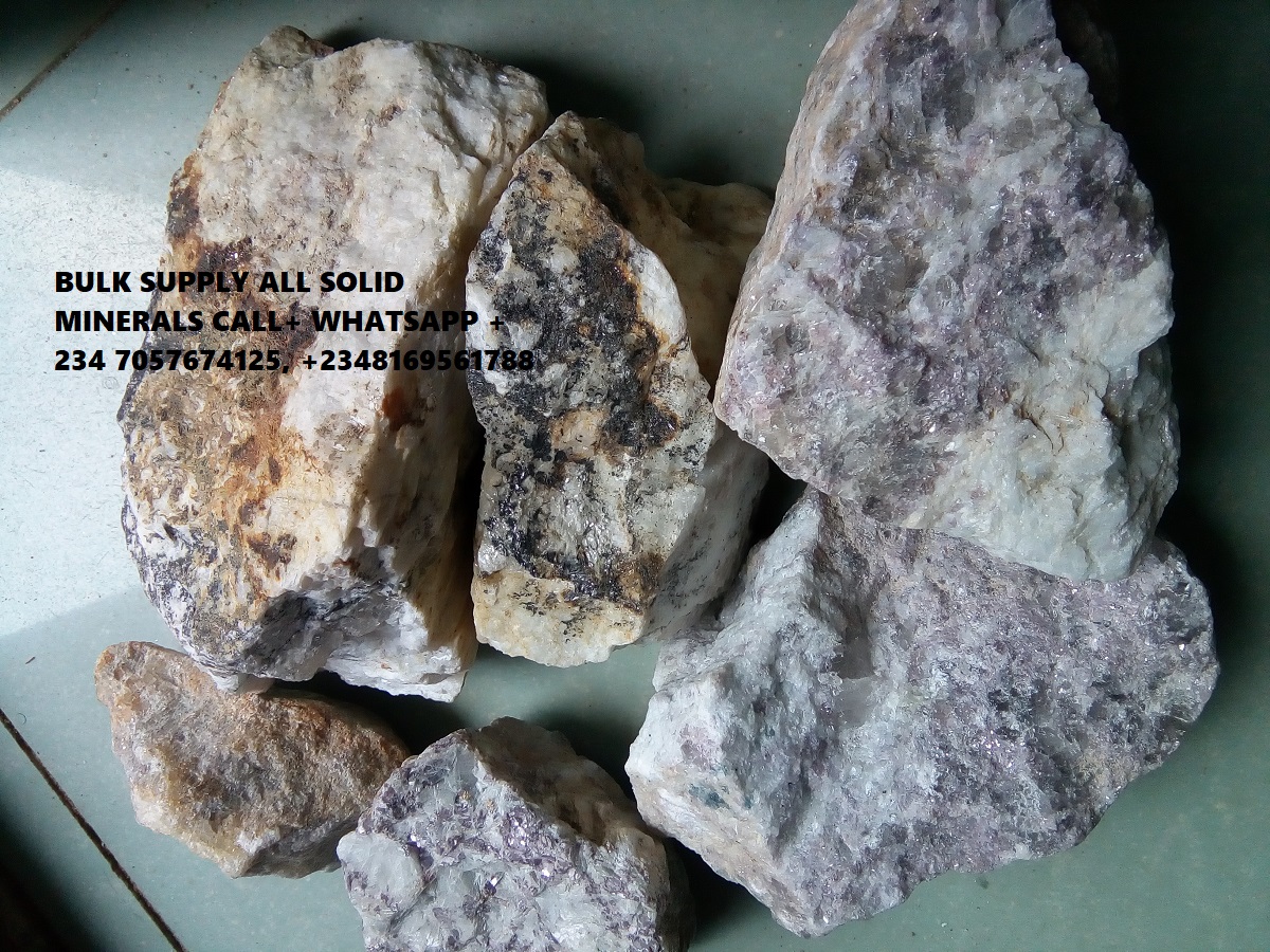 Lithium Ore  Lepidolite Amblygonite Spodumene Petalite Supply In Nigeria