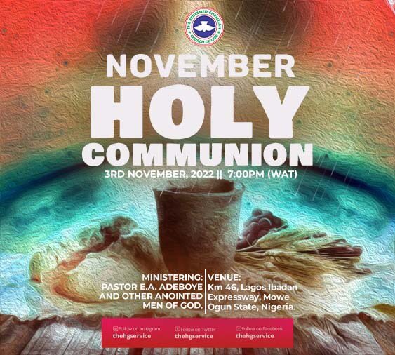 RCCG Holy Ghost Service for the Month of November 2022 Theme “LET IT RAIN”.