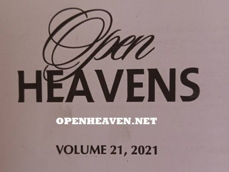 OPEN HEAVEN 29 JUNE 2021 OPEN HEAVENS FOR TODAY RCCG Publications