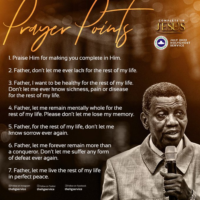 OPENING PRAYER DURING THE RCCG JULY 2022 HOLY GHOST SERVICE