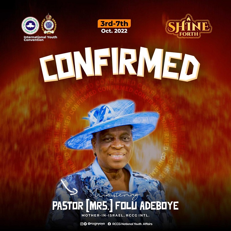 GUEST MINISTERS RCCG International Youth Convention 2022: Pastor (Mrs.) Folu Adeboye